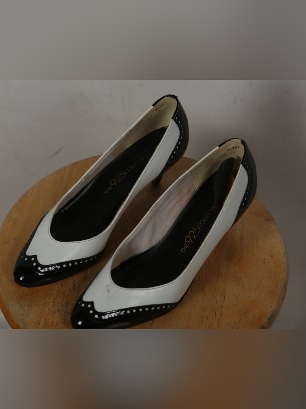 Women’s Black and White Pointed Toe Heels